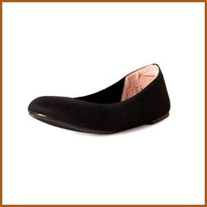 Knit Ballet Flats with Memory Foam Insole, Faux Leather